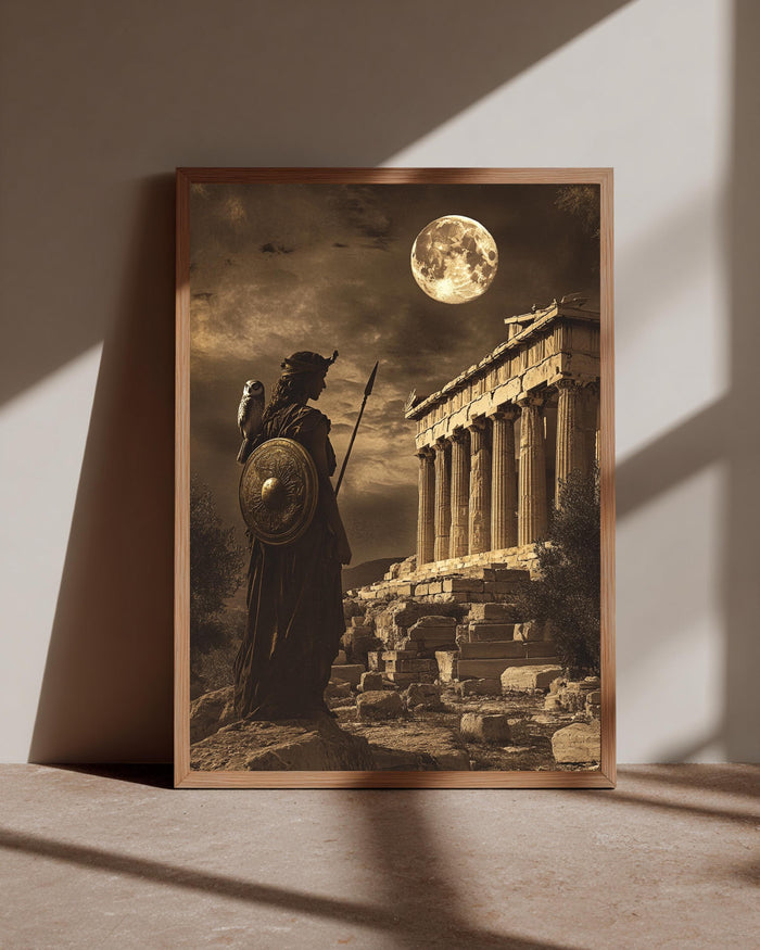 Athena Greek goddess mythology print
