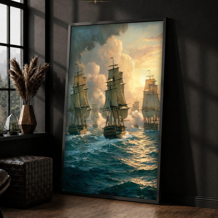 Royal Navy Battle of Trafalgar ship artwork representing Naval and Maritime