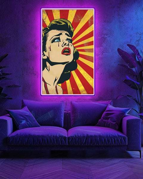 Retro Pop Art Print, 1960s Comic Crying Girl, Dramatic Vintage Poster, Framed Unframed or Digital