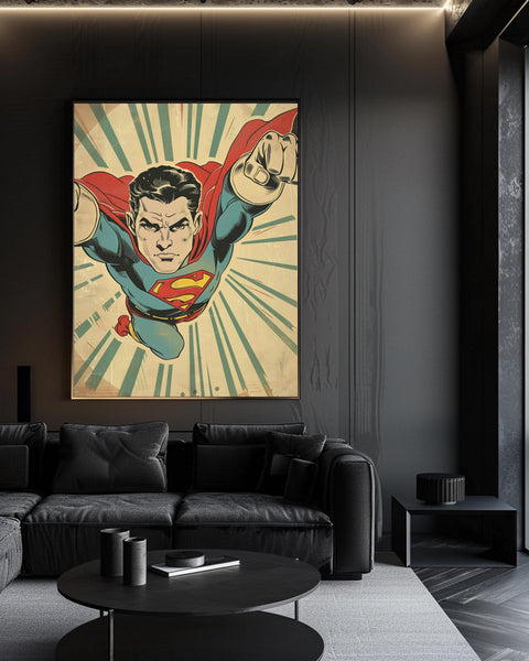 Retro Wall Art, Vintage Superhero Comic Pop, Hypebeast Decor, Framed Unframed or Digital
