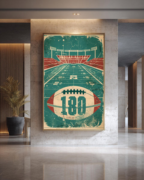 Retro Football Art, Vintage Stadium Poster, Game Day Print, Framed Unframed or Digital