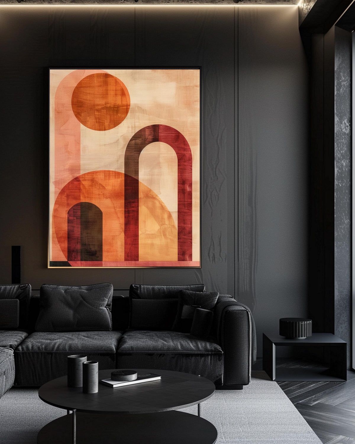 Retro Wall Art, Mid Century Modern Arch Print, Geometric Sun, Framed Unframed or Digital