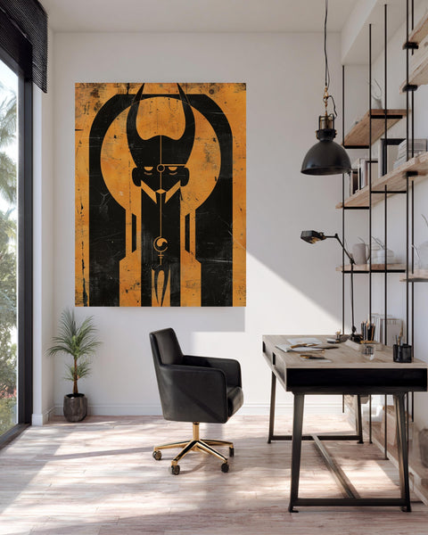 Greek Mythology Art, Hades Underworld Symbol, Dark Geometric Poster, Framed Unframed or Digital