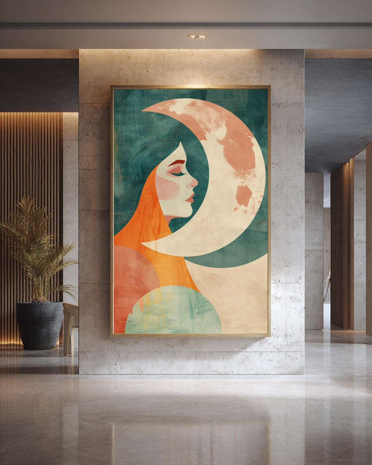Greek Mythology Art, Selene Moon Goddess Print, Celestial Decor, Framed Unframed or Digital