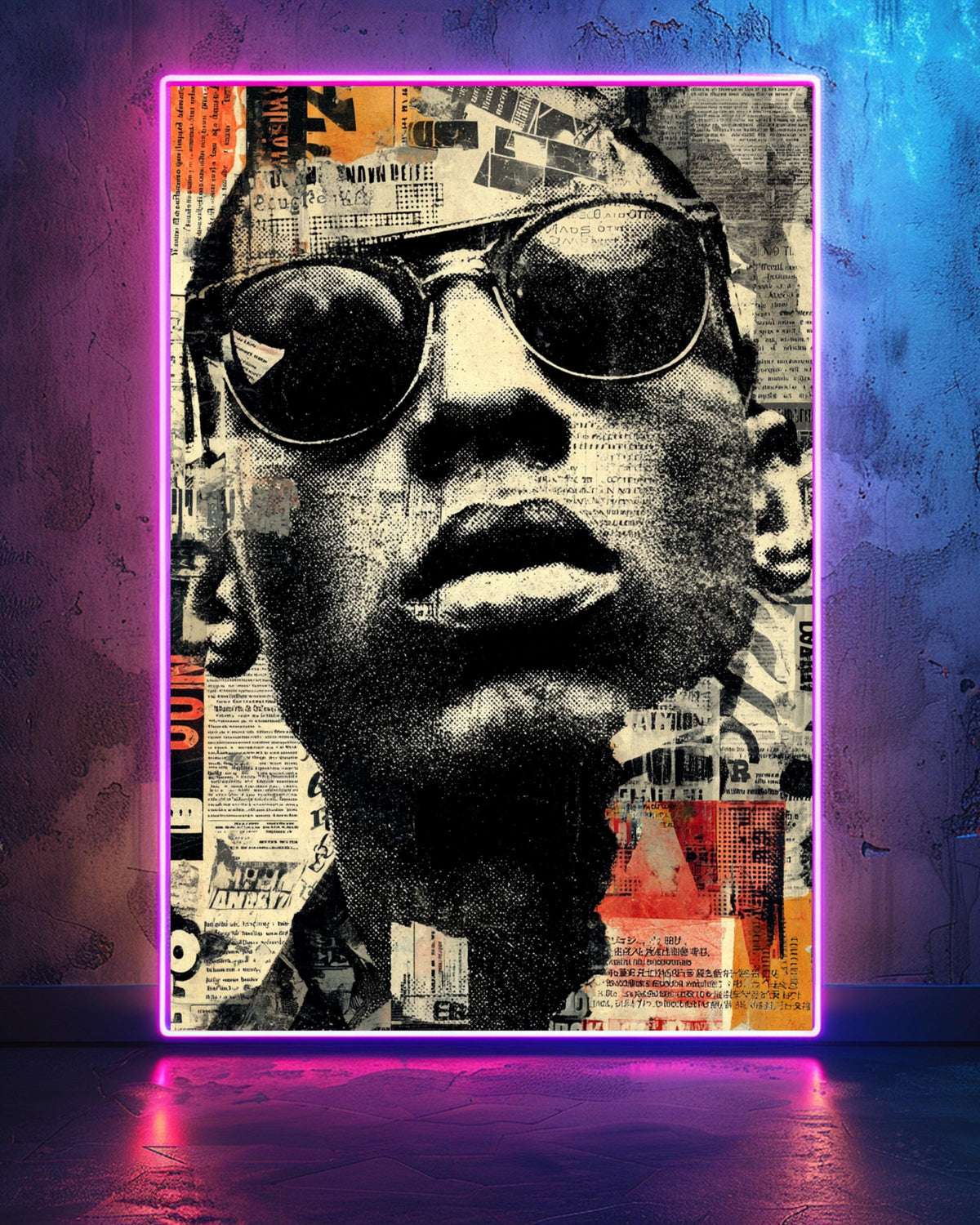 Hypebeast Decor Wall Art, Retro Hip Hop Newspaper Collage, Framed Unframed or Digital