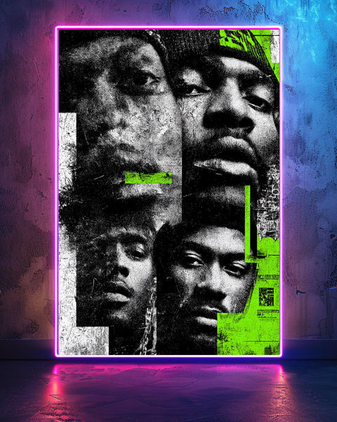 Hypebeast Decor, Black Culture Art, Halftone Musician Collage Poster, Framed Unframed or Digital