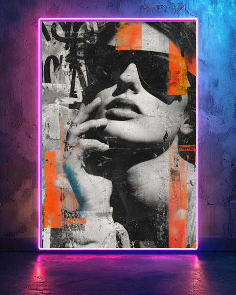 Hypebeast Decor Wall Art, Urban Collage Street Style Portrait Print, Framed Unframed or Digital