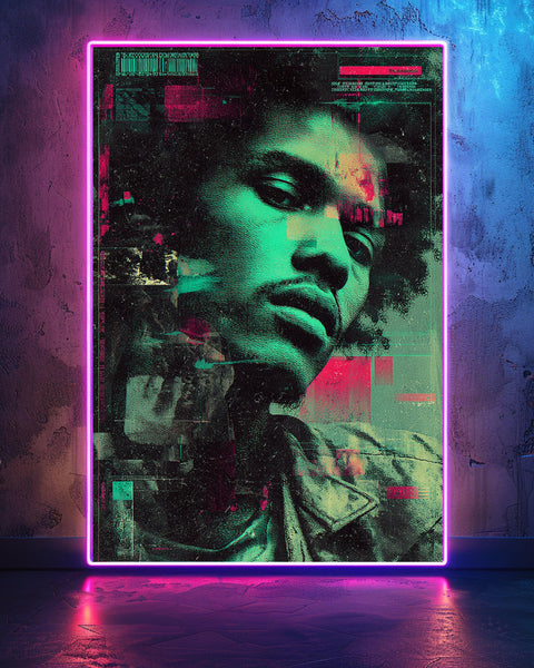 Hypebeast Decor Print, Y2K Glitch Portrait, Retro Music Poster, Framed Unframed or Digital