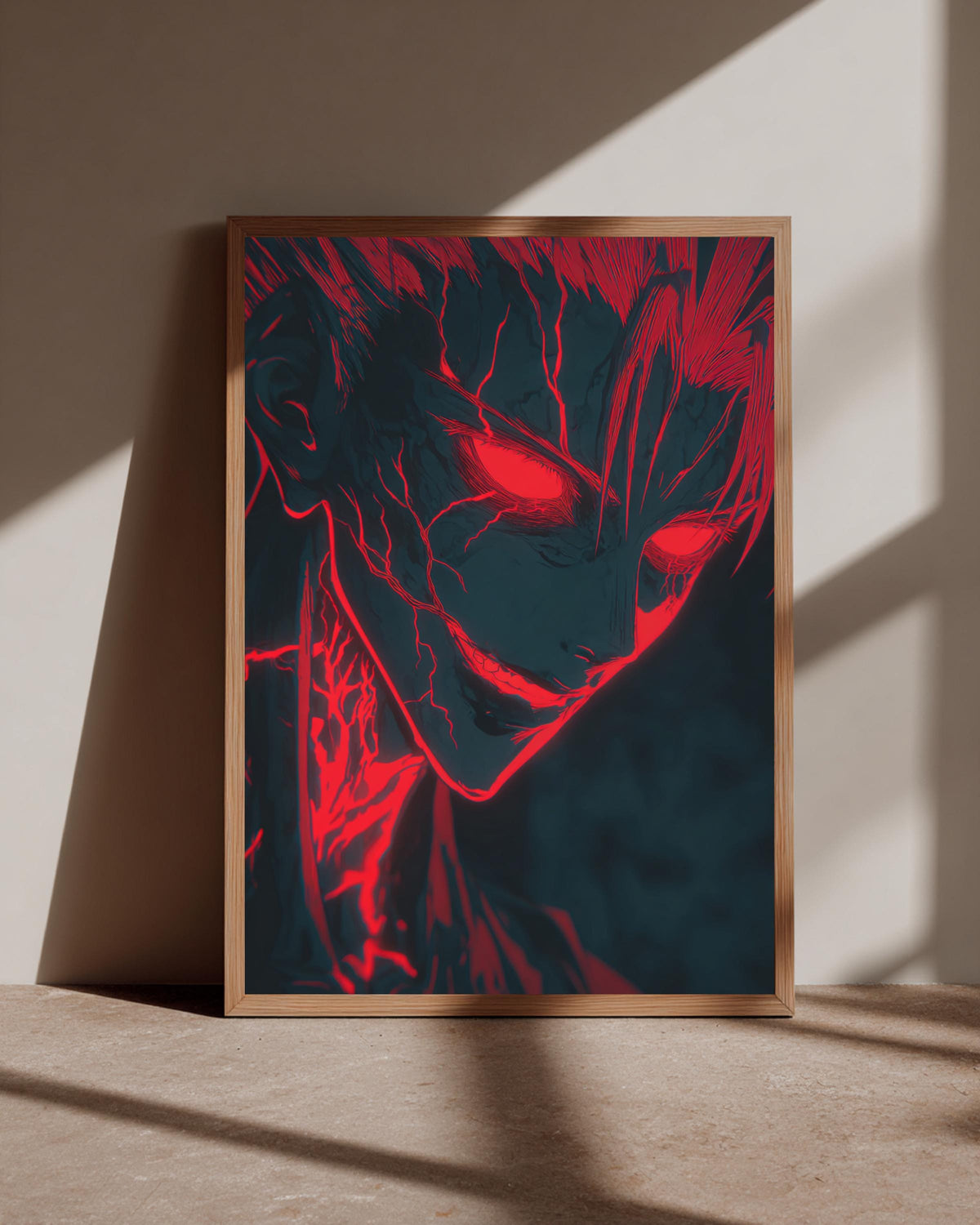Dark Fantasy Art, Anime Possessed Spirit Print, Glowing Eyes Poster, Framed Unframed or Digital