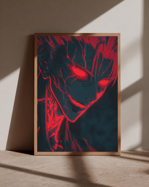 Dark Fantasy Art, Anime Possessed Spirit Print, Glowing Eyes Poster, Framed Unframed or Digital