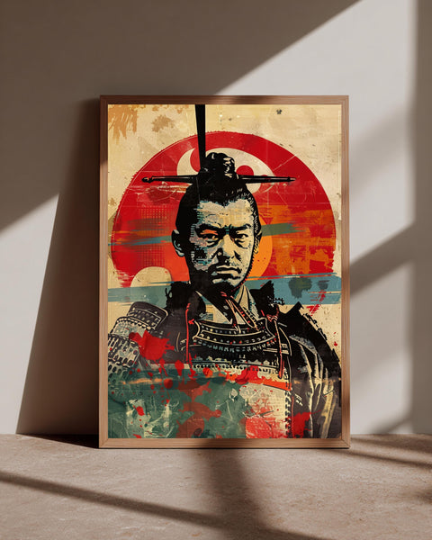 Samurai Wall Art, Japanese Warrior Retro Poster, Hypebeast Decor, Framed Unframed or Digital
