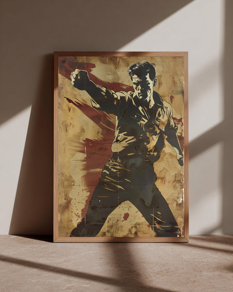 Vintage Movie Poster Art, Dramatic Hero Print, Retro Wall Art, Framed Unframed or Digital