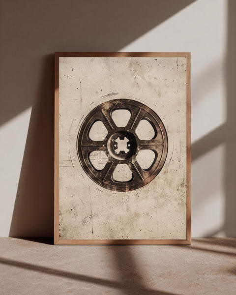 Retro Film Reel Art, Vintage Cinema Poster, Movie Lover Print, Framed Unframed or Digital