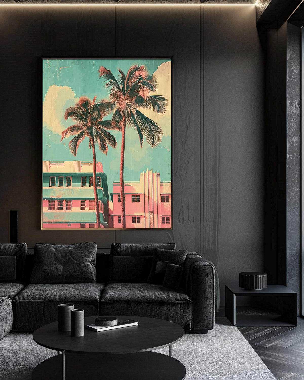 Retro Wall Art, Vintage Miami Beach Travel Poster, Framed Unframed or Digital