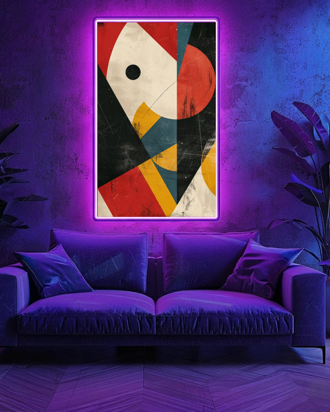 Geometric Abstract Art, Bauhaus Style Poster, Asymmetrical Design Print, Framed Unframed or Digital