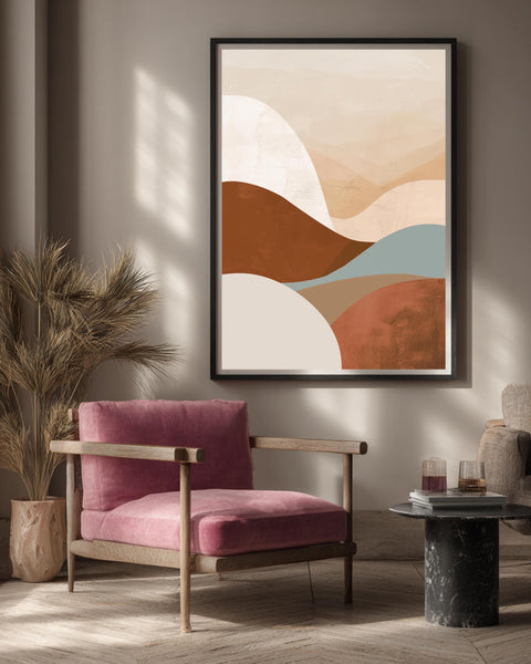 Abstract Arch Print, Mid Century Minimal Curve, Boho Framed Unframed or Digital