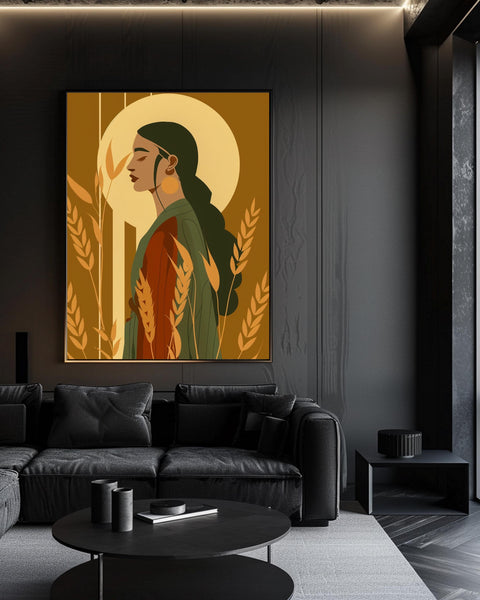 Greek Mythology Art, Demeter Goddess Wheat Print, Vintage Wall Decor, Framed Unframed or Digital