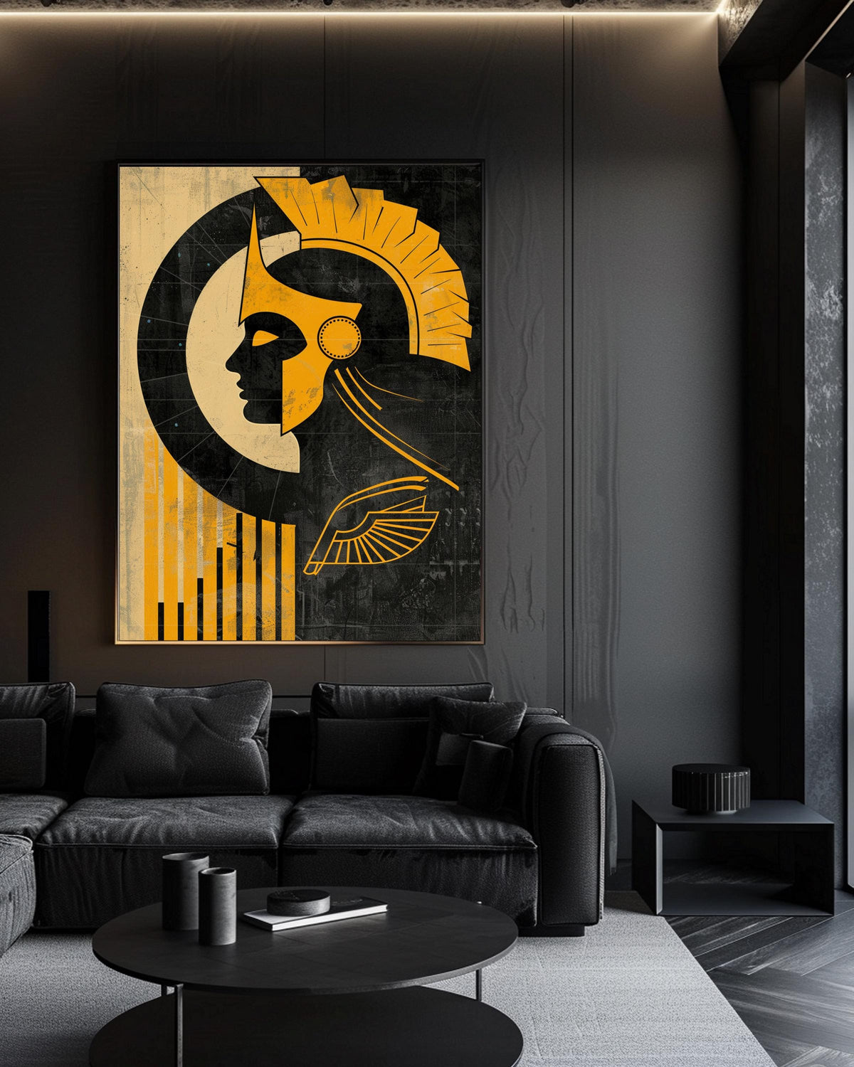 Greek Mythology Art, Athena Goddess Geometric Print, Masculine Decor, Framed Unframed or Digital