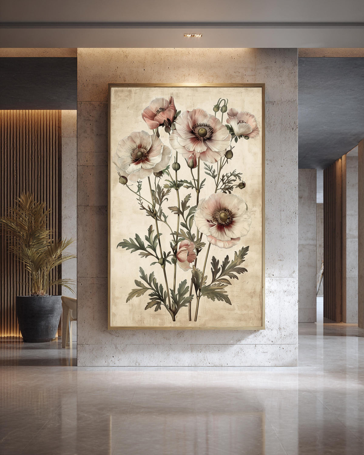 Vintage Botanical Print, Antique Poppy Floral Engraving, Framed Unframed or Digital