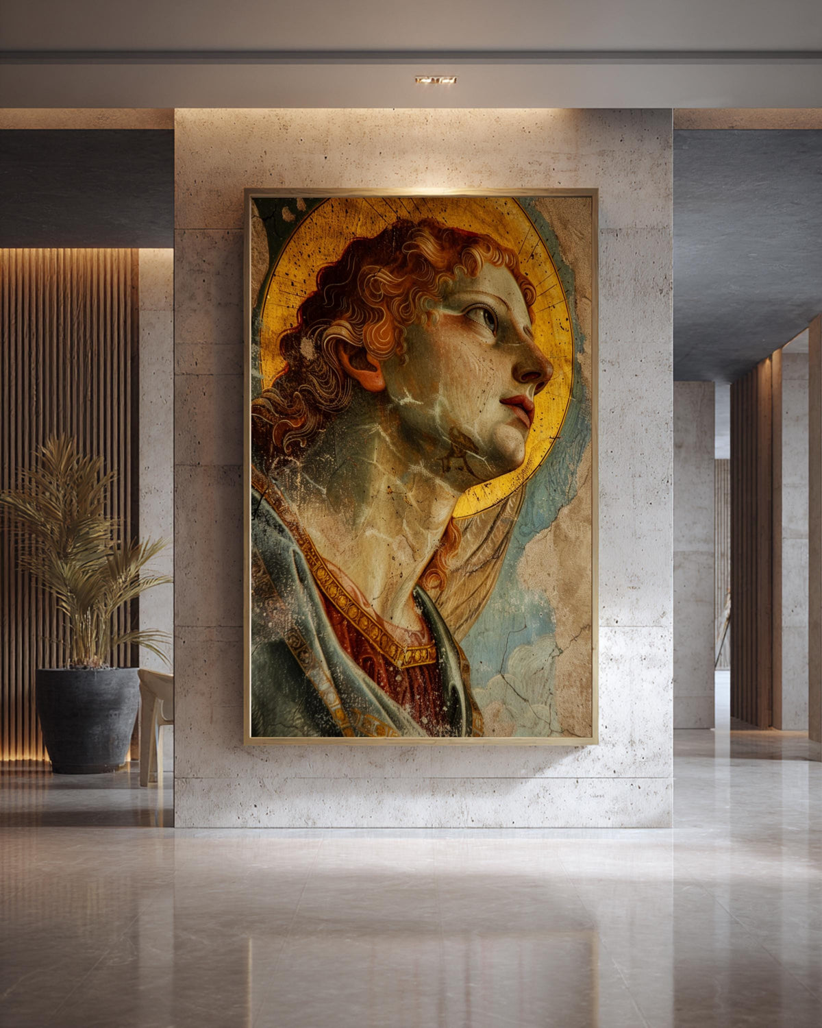 Christian Wall Art, Renaissance Angel Fresco Print, Catholic Gift, Framed Unframed or Digital
