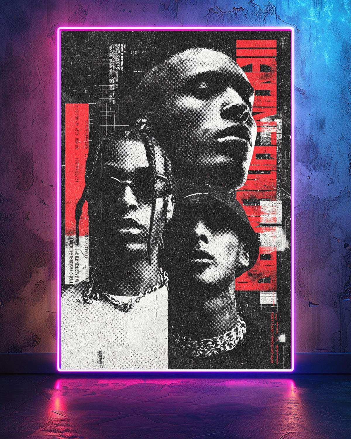 Hypebeast Decor Print, Retro Rap Bootleg Collage, Black Culture Art, Framed Unframed or Digital