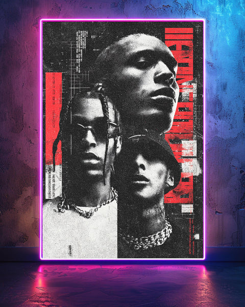 Hypebeast Decor Print, Retro Rap Bootleg Collage, Black Culture Art, Framed Unframed or Digital