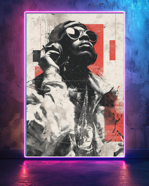 Hypebeast Decor, 90s Rap Icon Portrait, African American Art, Framed Unframed or Digital
