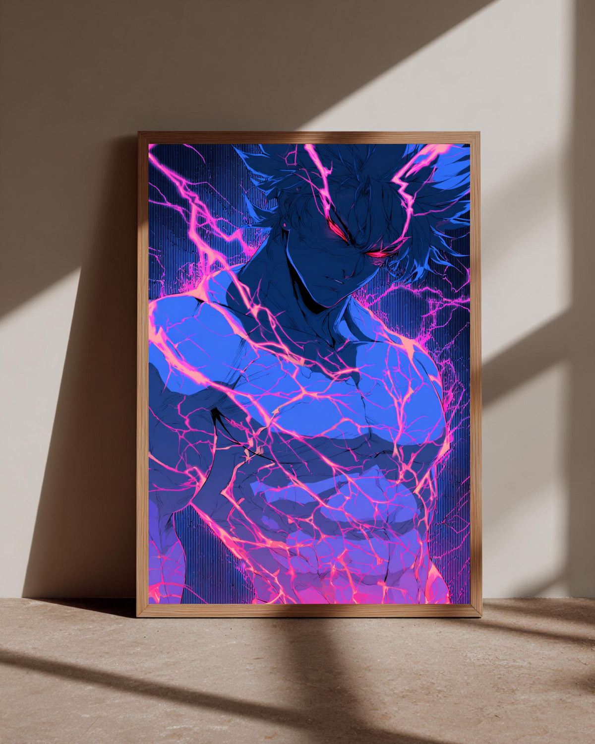 Hypebeast Decor, Dark Fantasy Neon Lightning Print, Gamer Gift, Framed Unframed or Digital