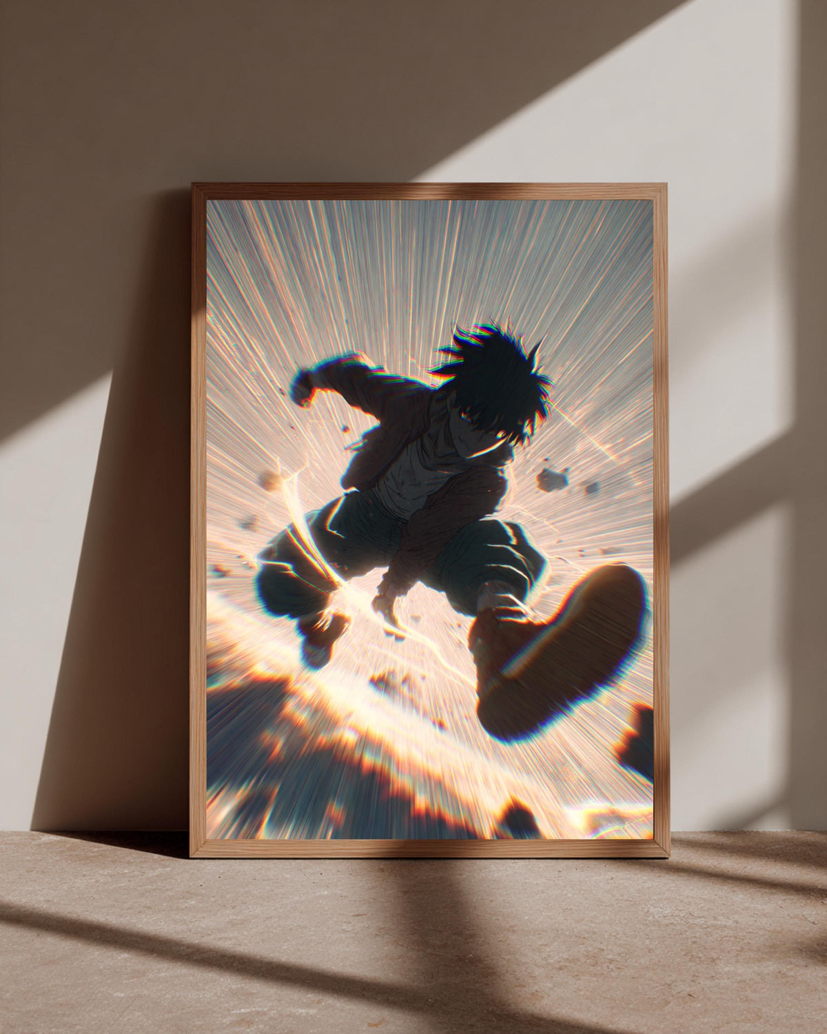 Hypebeast Poster, Anime Action Wall Art, Motion Blur Print, Framed Unframed or Digital