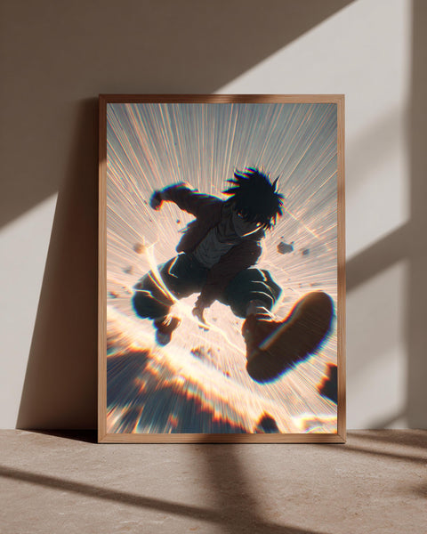 Hypebeast Poster, Anime Action Wall Art, Motion Blur Print, Framed Unframed or Digital