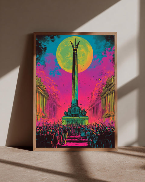 French Revolution Art, Neon Paris Poster, Reign of Terror Print, Framed Unframed or Digital