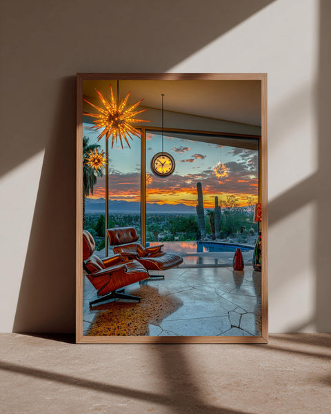 Retro Palm Springs Art, Mid Century Modern Desert Print, Framed Unframed or Digital