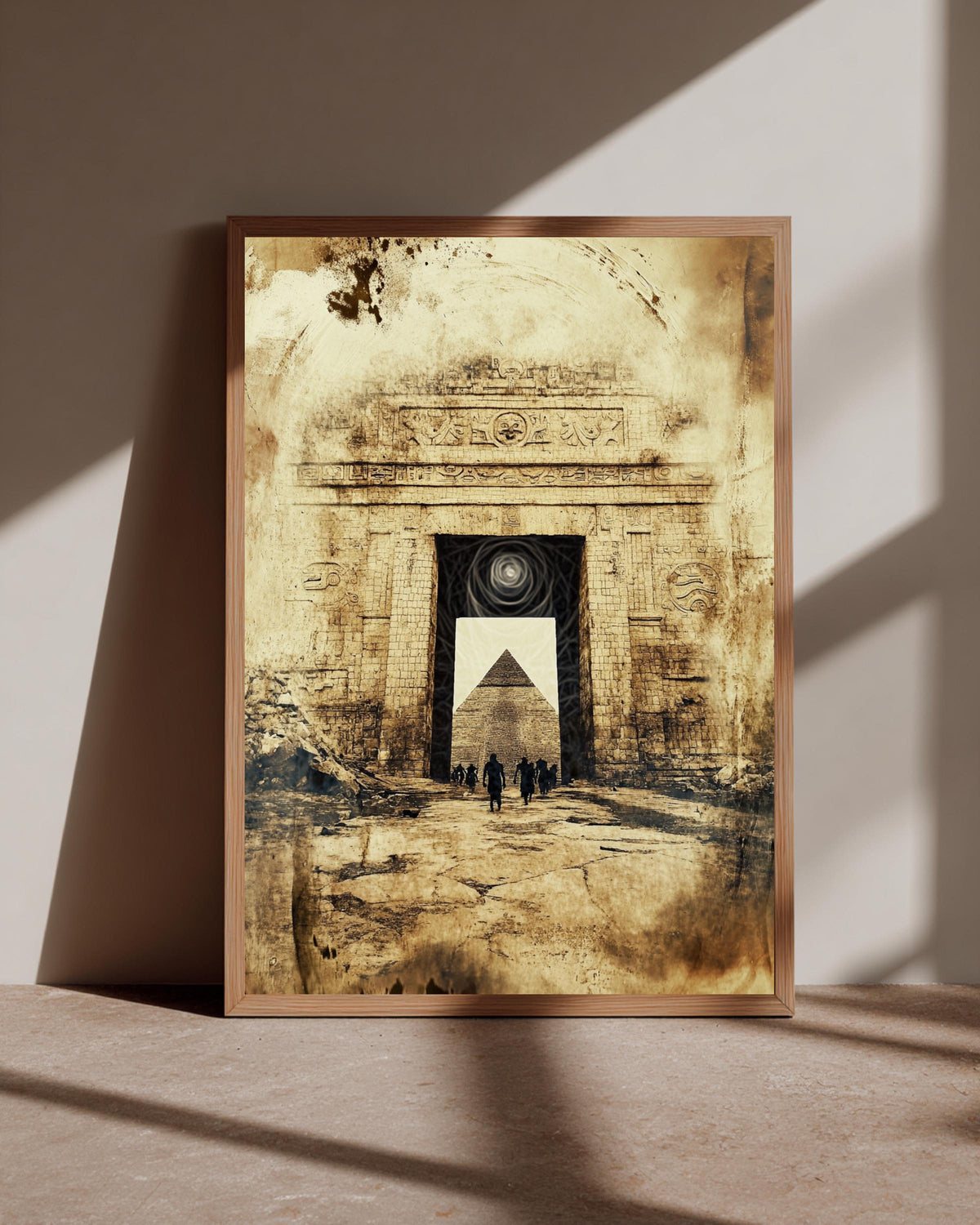 Ancient Aztec Temple Art, Mayan Ruins Portal Print, Framed Unframed or Digital