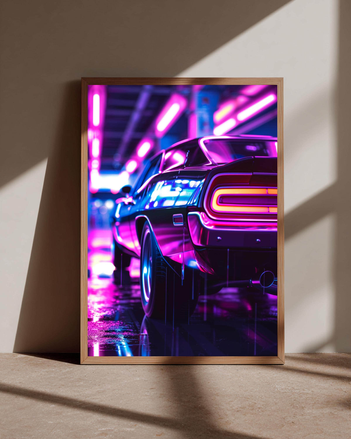 Neon Synthwave Art, Retro Muscle Car Print, Hypebeast Decor, Framed Unframed or Digital
