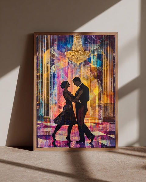 Art Deco Ballroom Print, 1920s Jazz Age Couple, Vintage Glamour, Framed Unframed or Digital