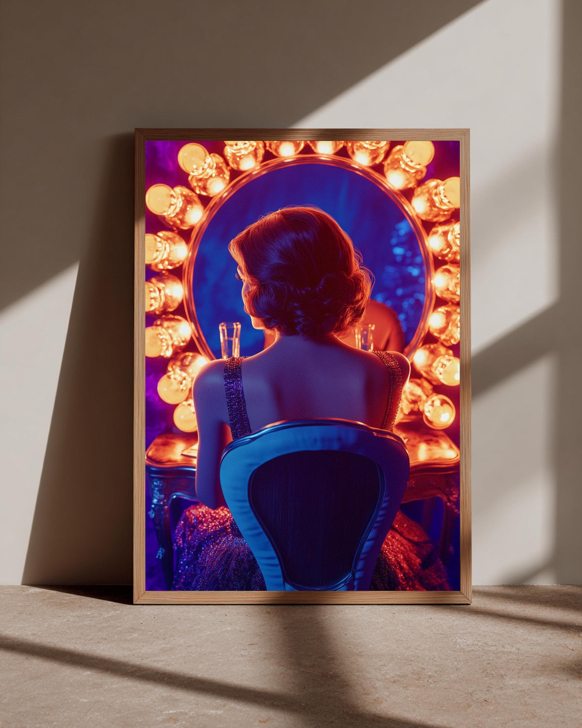 Hollywood Glamour Art, Vintage Movie Star Vanity Print, Framed Unframed or Digital