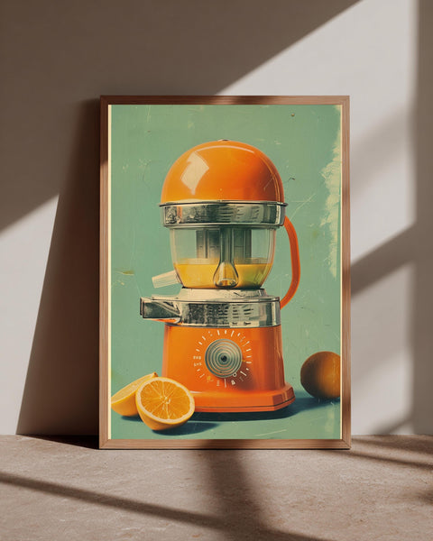 Retro Kitchen Art, Vintage Citrus Juicer Print, Mid Century Decor, Framed Unframed or Digital