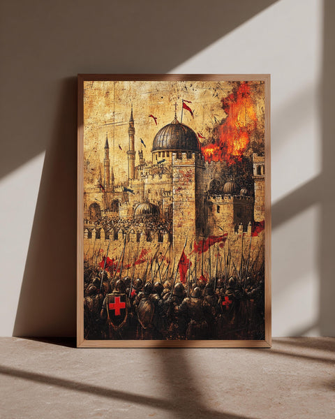 Crusader Wall Art, Siege of Jerusalem 1099, Knights Templar, Framed Unframed or Digital