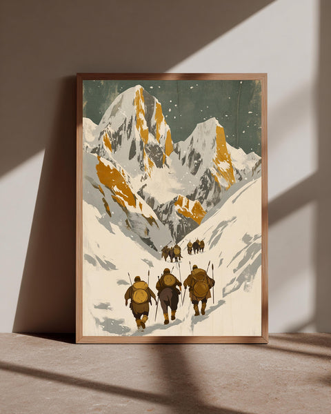 Hannibal Crossing Alps, Ancient Carthaginian Army Print, Vintage Historical Poster, Framed Unframed or Digital