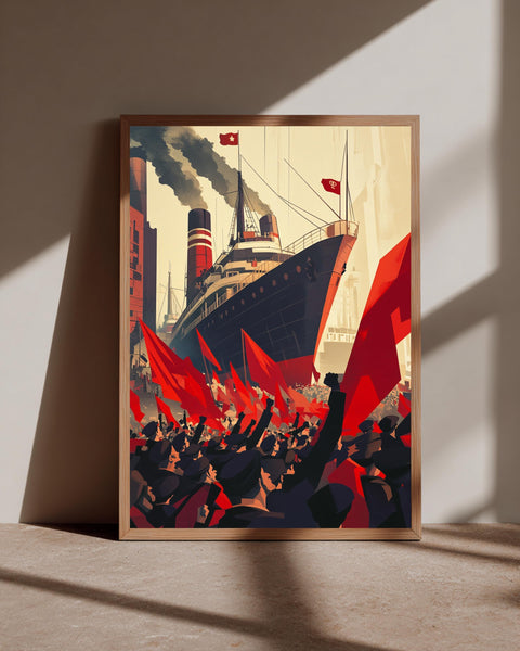 Russian Revolution Print, Battleship Aurora Soviet Poster, Framed Unframed or Digital
