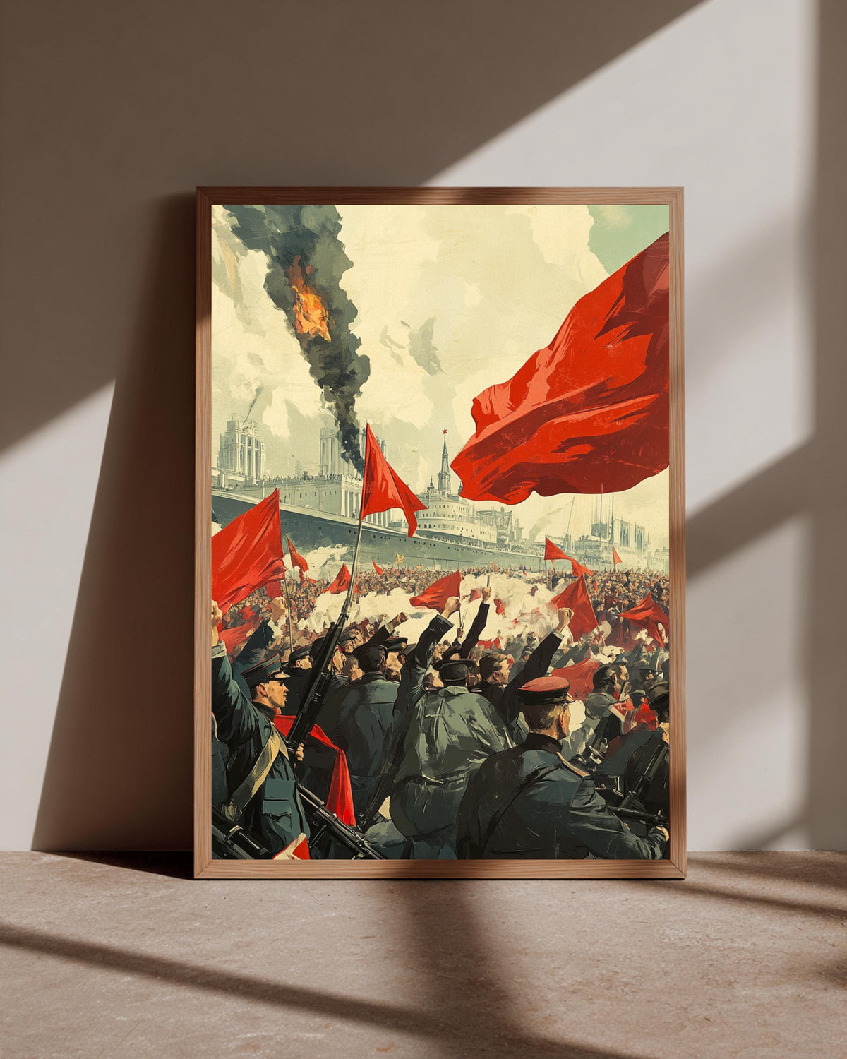 Soviet Revolution Art, Bolshevik Uprising Poster, Vintage Propaganda Print, Framed Unframed or Digital