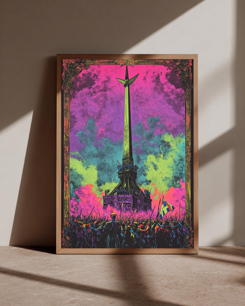 French Revolution Art, Reign of Terror Neon Poster, Psychedelic History, Framed Unframed or Digital