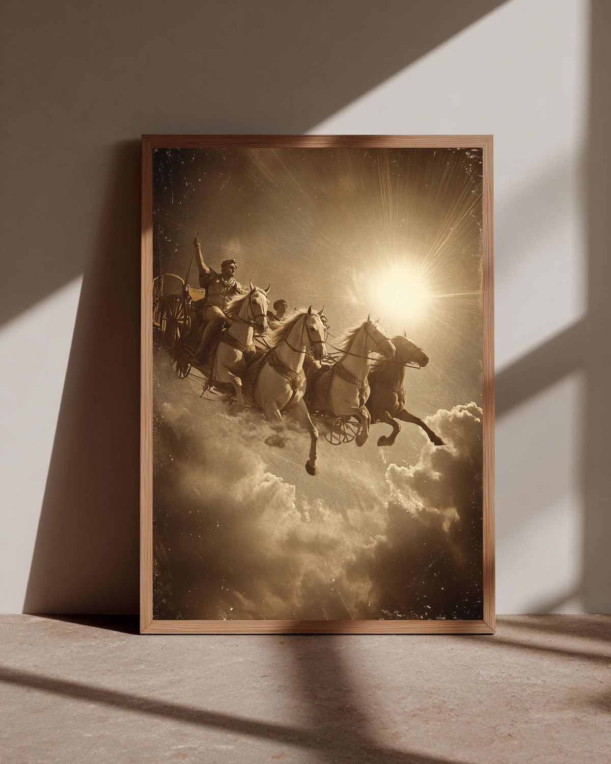 Greek Mythology Art, Apollo Sun Chariot, Vintage Celestial Poster, Framed Unframed or Digital