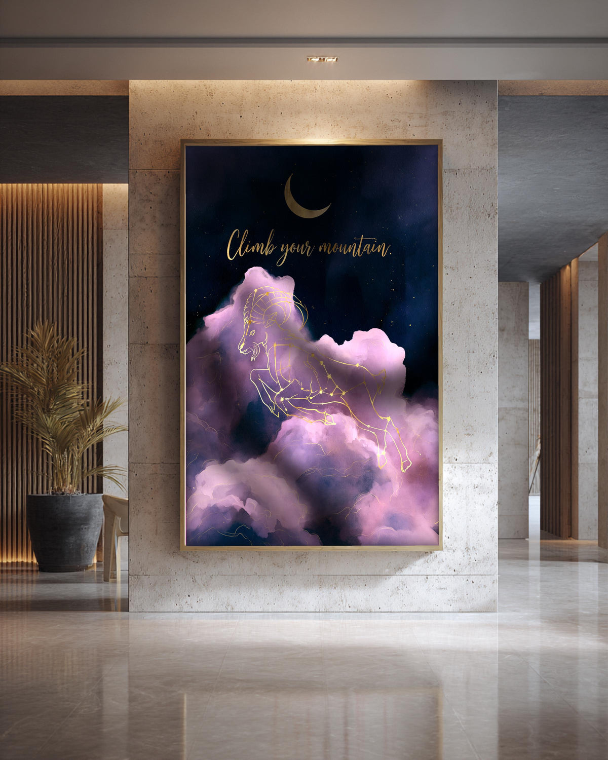 Celestial Star Map, Capricorn Constellation Print, Framed Unframed or Digital