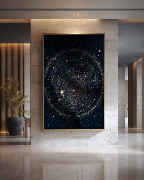 Antique Astronomy Art, Celestial Star Map Print, Framed Unframed or Digital