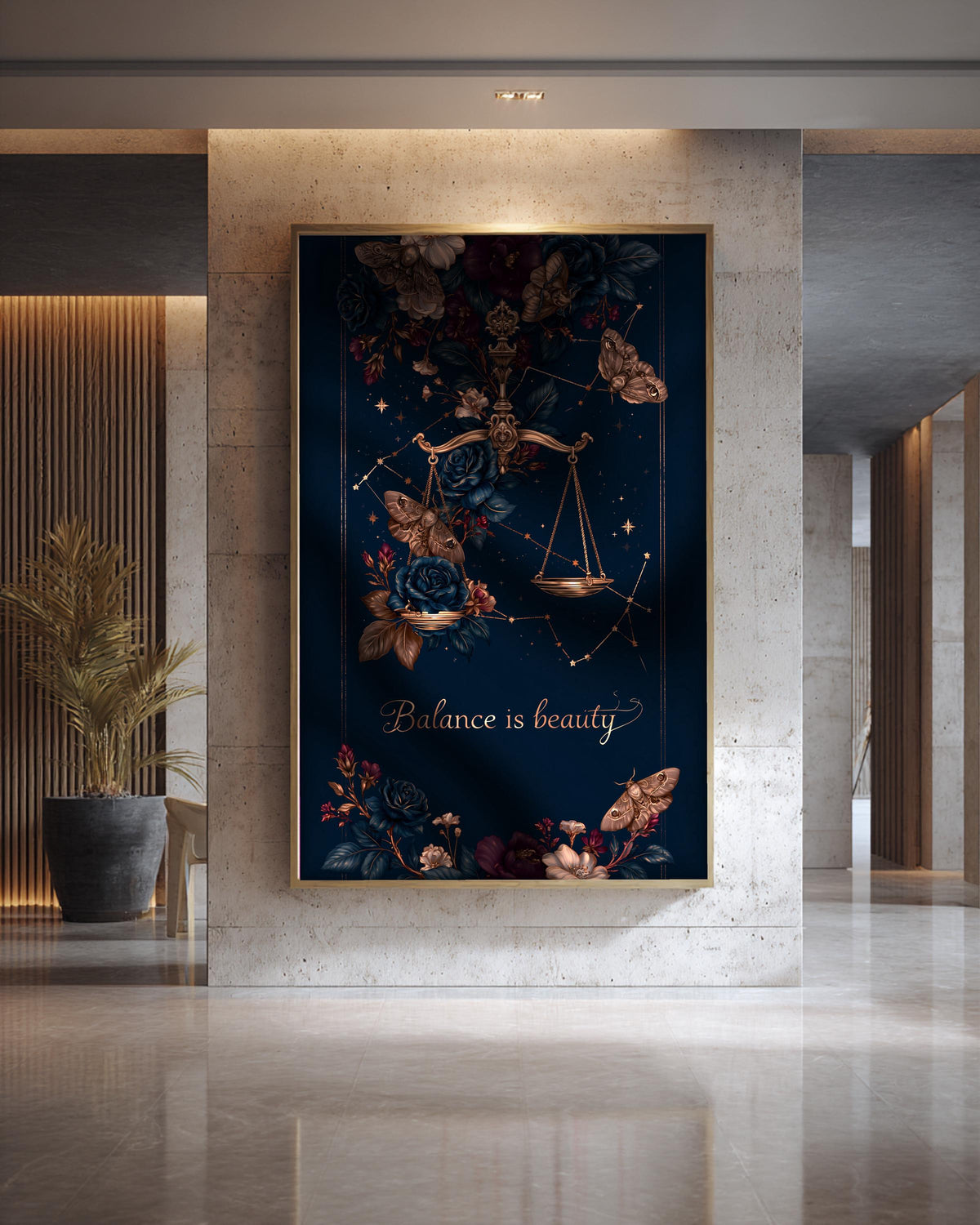 Libra Constellation Art, Zodiac Scale Print, Celestial Dark Academia, Framed Unframed or Digital
