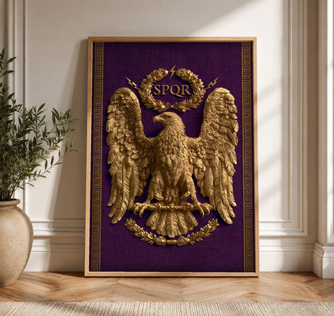 Roman Legion Art, SPQR Eagle Print, Ancient Rome Wall Decor, Framed Unframed or Digital