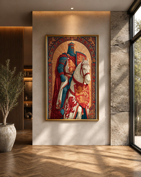 Medieval Knight Wall Art, Crusader Heraldry Print, Framed Unframed or Digital