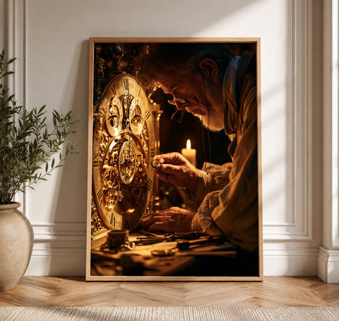 Clockmaker Wall Art, Renaissance Horologist Print, Framed Unframed or Digital