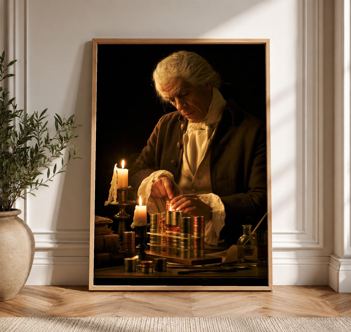 Voltaic Pile Art, Alessandro Volta Print, Enlightenment Science, Framed Unframed or Digital